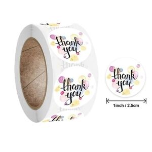 MULTI COLORED POLKA DOT THANK YOU STICKERS▪︎500